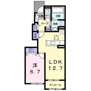 ルクラブ Ⅱ【1階】の間取り
