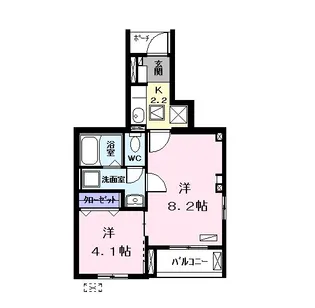 ベルカーサⅡ【1階】の間取り