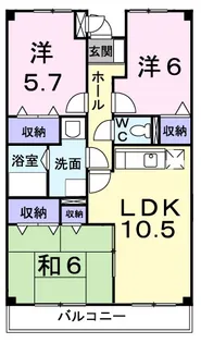 サンシャイン恵【3階】の間取り