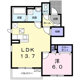 ラインアパート Ⅰ【1階】の間取り