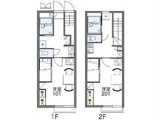 レオパレス平田【106号室】の間取り