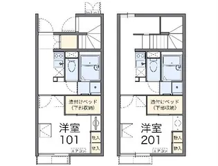 レオパレスブライトセゾン【1階】の間取り