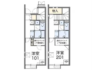 レオネクスト翼Ⅱ【201号室】の間取り
