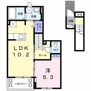 メロー・イエロー【2階】の間取り