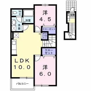 トランキル梓B【2階】の間取り
