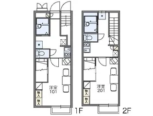 レオパレスアバンセA【202号室】の間取り