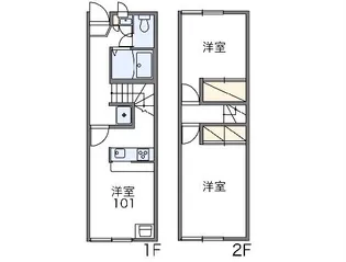 レオパレスラヴィアンローズ【102号室】の間取り