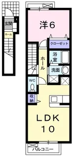 トゥェルブ チャ・チャ・チャ【2階】の間取り
