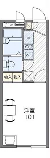 レオパレスKUMI【101号室】の間取り