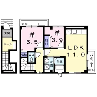 ユッツⅠ【2階】の間取り