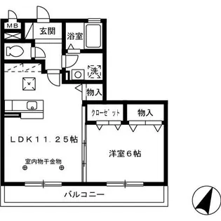 ラグランゼ大谷【201号室】の間取り