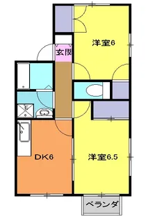 プレラヴィル中原 A【202号室】の間取り