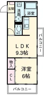 パールコート中田【101号室】の間取り