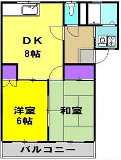 ラルジュ千代【105号室】の間取り