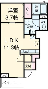 ラフレシール・シン【1階】の間取り