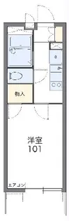 レオパレスルナボアール【101号室】の間取り