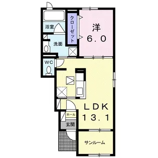 グラン ソレイユ【1階】の間取り