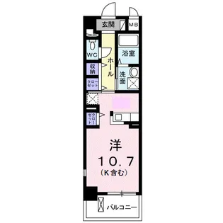 カラフル ウェーブ【111号室】の間取り