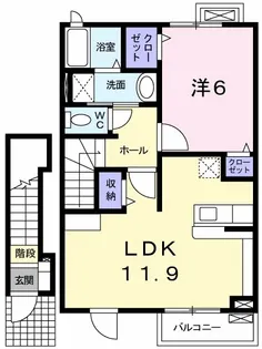 バーミィ・メゾン【2階】の間取り