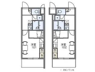 レオパレスパルコートB【101号室】の間取り