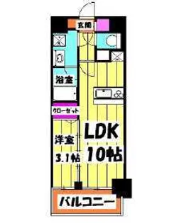 アン・ボルヌ【9階】の間取り