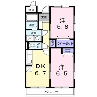 イースト・アヴェニュー【2階】の間取り