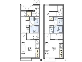 レオパレスWasabi【201号室】の間取り