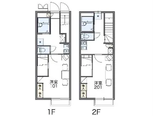 レオパレススカイヒル【205号室】の間取り
