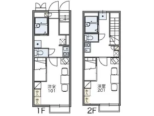 レオパレスサンアクエルド【1階】の間取り