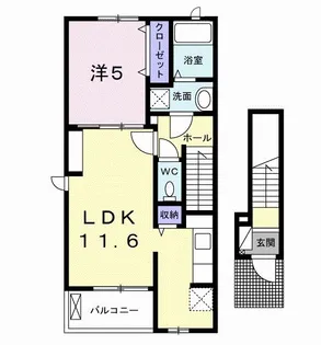 コリーヌ三崎【2階】の間取り