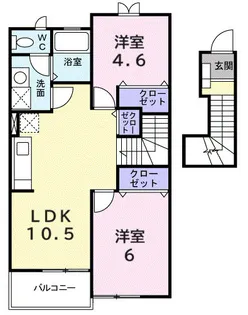 パークハイム伍番館【2階】の間取り