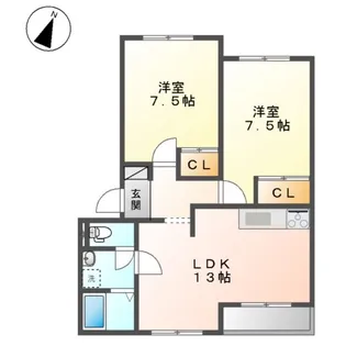 サンヒルズA棟【1階】の間取り