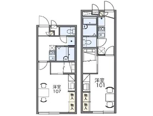 レオパレスイーストⅠ【201号室】の間取り