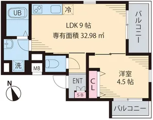 シャトル聖 小金井【1階】の間取り