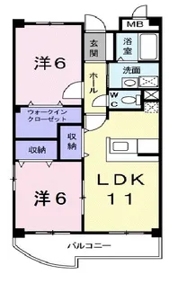プリムヴェール【1階】の間取り