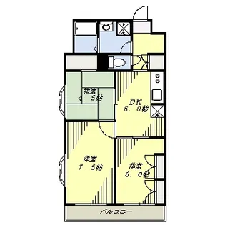 王子サウスウイング【401号室】の間取り
