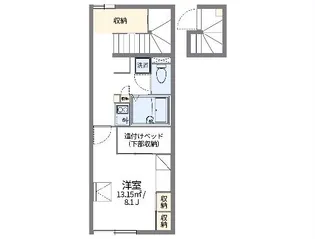 レオパレス三咲【214号室】の間取り