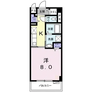 アンドーバーテラス金城 サウス【1階】の間取り