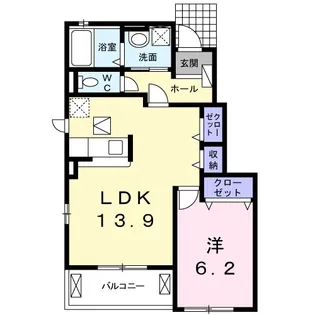 プランドール東赤石 B【1階】の間取り