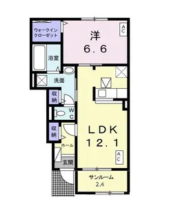 サウス カレント・A【1階】の間取り