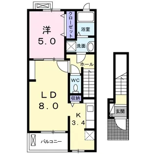 メゾン・ヴァンベール【203号室】の間取り