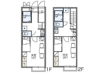レオパレスのぞみ【201号室】の間取り