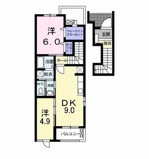 Y’sサードスクエアー A【2階】の間取り
