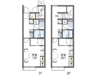 レオパレスインフィニティー【210号室】の間取り