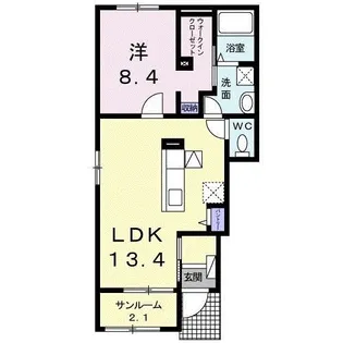 レジデンス ソー・コト【1階】の間取り