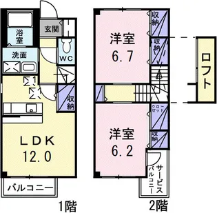 プラティークA【1階】の間取り