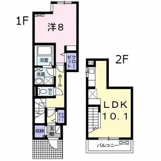 テラスハウス【1階】の間取り