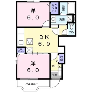 グランディールA【1階】の間取り