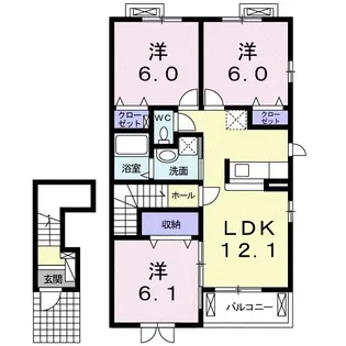 グラース【2階】の間取り