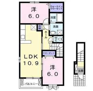 メゾンアルモニーⅡ【2階】の間取り